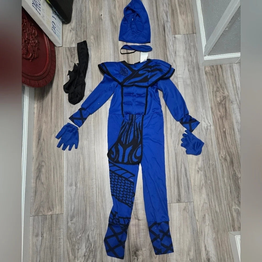 Spooktacular Creations Boy's Ninja Outfit Blue Sz Small